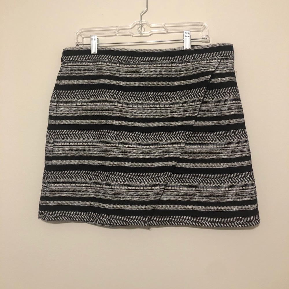 J crew black textured skirt